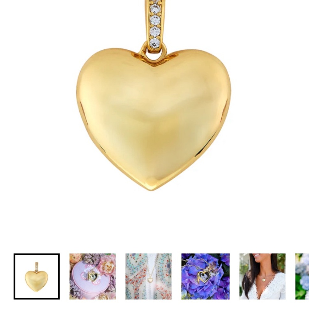 Beautiful Heart locket with 18” Florence chain by ASHA. Worn once. Gold dipped.